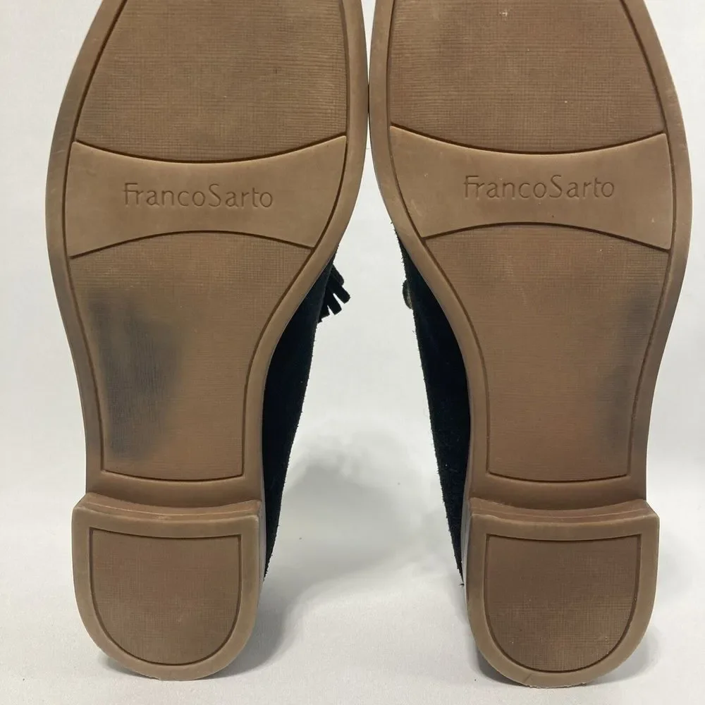 Franco Sarto L-Hadden Womens Sz 7.5 M‎ Suede Loafers Slip On Shoes With Tassels